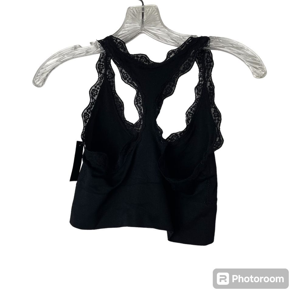 Free Press NWT‎ Black Lace Trim Racerback Bralette Sz S